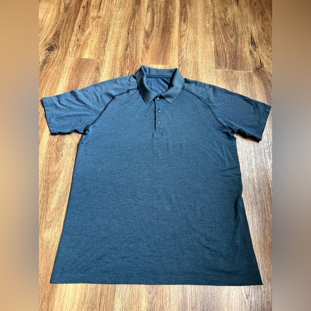 Lululemon Men's Metal Vent Tech Polo 2.0 L Mineral Blue True Navy Active
